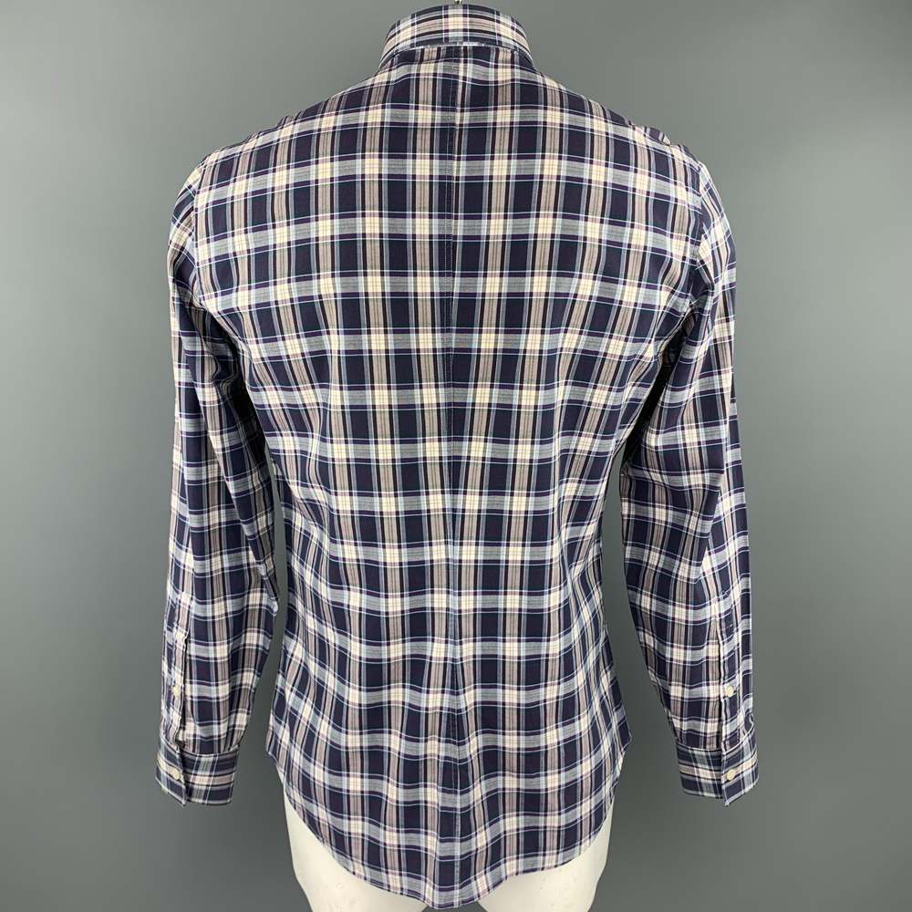 J. LINDEBERG Size L Purple Plaid Cotton Button Up Long Sleeve Shirt - Picture 4 of 5